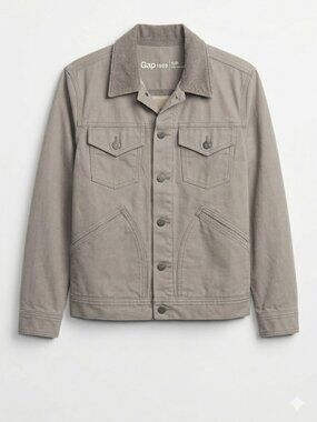 GAP 1969 Heritage Canvas Trucker Jacket Flannel Lined Corduroy Collar S-M